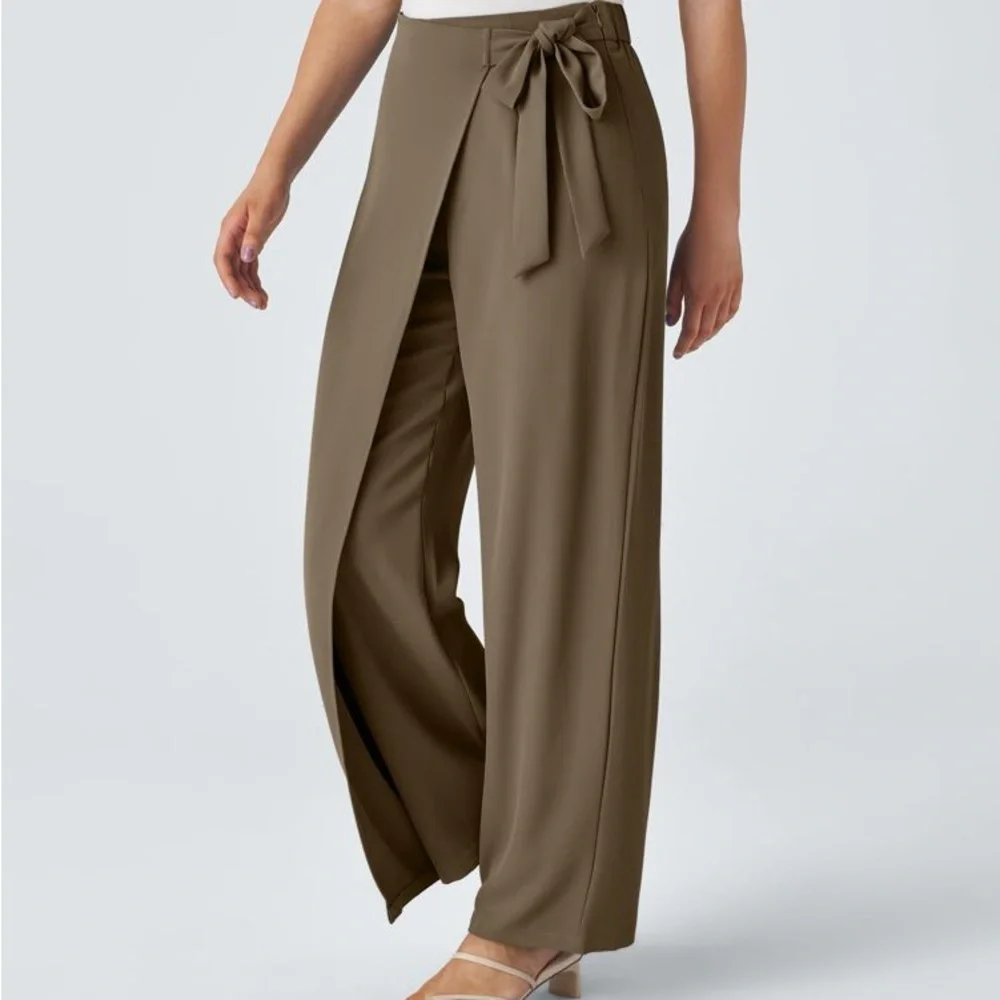 Halara Flex™ High Waisted Tie Side Wide Leg Work Pants Size Small - Picture 5 of 6